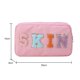 thumbnail image 5 of Bolsa de cosméticos para mujer, parches de letras, artículos de tocador, organizador de estuche de maquillaje de viaje (rosa) Tmvgtek Para Estrenar, 5 of 5