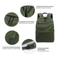 thumbnail image 3 of Mochila para viaje Kikigoal CMF-8102BB color verde diseño lisa 32L, 3 of 7