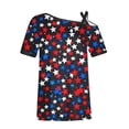 thumbnail image 4 of 4Th of July Off The Shoulder Tops for Women Outfits Ladies Short Sleeve USA Patriotic Shirts Summer Clothes, 4 of 4