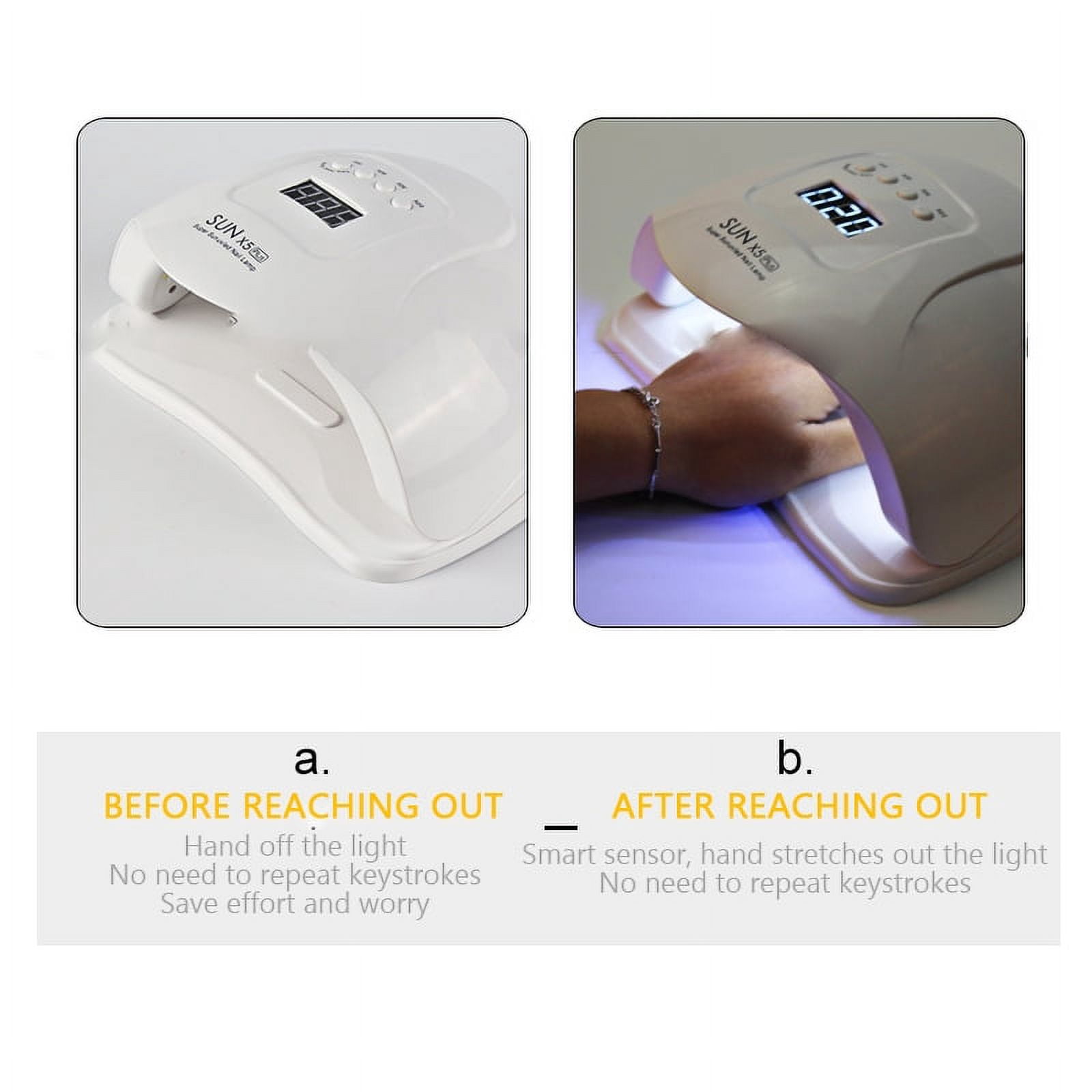UV LED Nail Lamp,Nail Dryer LED UV Nail Light for Gels Polishes with Sensor 4 Timer FZFLZDH 80W SUN5 （White）