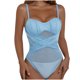 thumbnail image 1 of Body de lencería con pestañas recortadas en panel de malla de encaje a la moda informal para mujer Fridja nalpqowj37716, 1 of 9