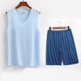 thumbnail image 2 of Sentmoon Mens 2 Piece Outfits Men Tank Tops and Shorts for Men Sleeveless V Neck Summer Compression Shirt Solid Color Breathable Loose Plus Size Men Clothes Vacation XXXL, 2 of 4