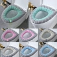thumbnail image 4 of Soft Thicker Warmer Stretchable Washable Toilet Seat Cover Bathroom Toilet Seat, 4 of 5