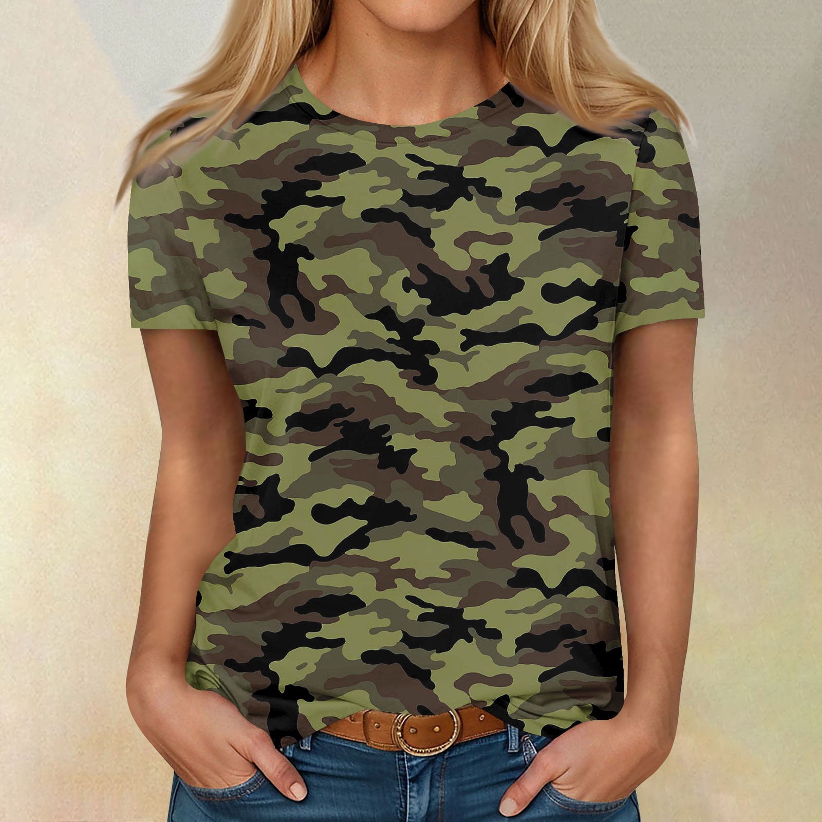 cute womens camo tops