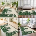 thumbnail image 4 of Large Area Rugs 6'x9', Monstera Leaves Carpet Runner Indoor Outdoor Rugs Home Decor Aesthetic, Summer Green Tropical Plants Leaf Beige Non Slip Mats Washable Accent Rug for Living Room Bedroom, 4 of 8