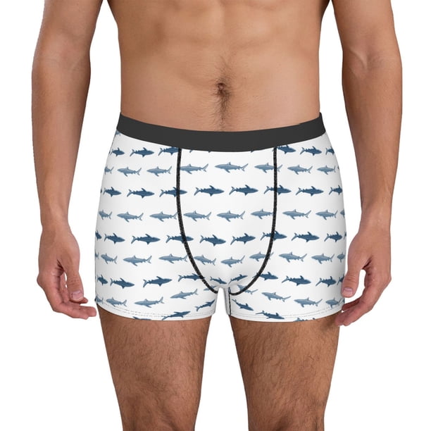 Fotbe Cute Shark Calzoncillos Tipo Boxer con Bolsa de Soporte Total para Hombre, X-Temp Fresco, Transpirable y de Secado Rápido-Small
