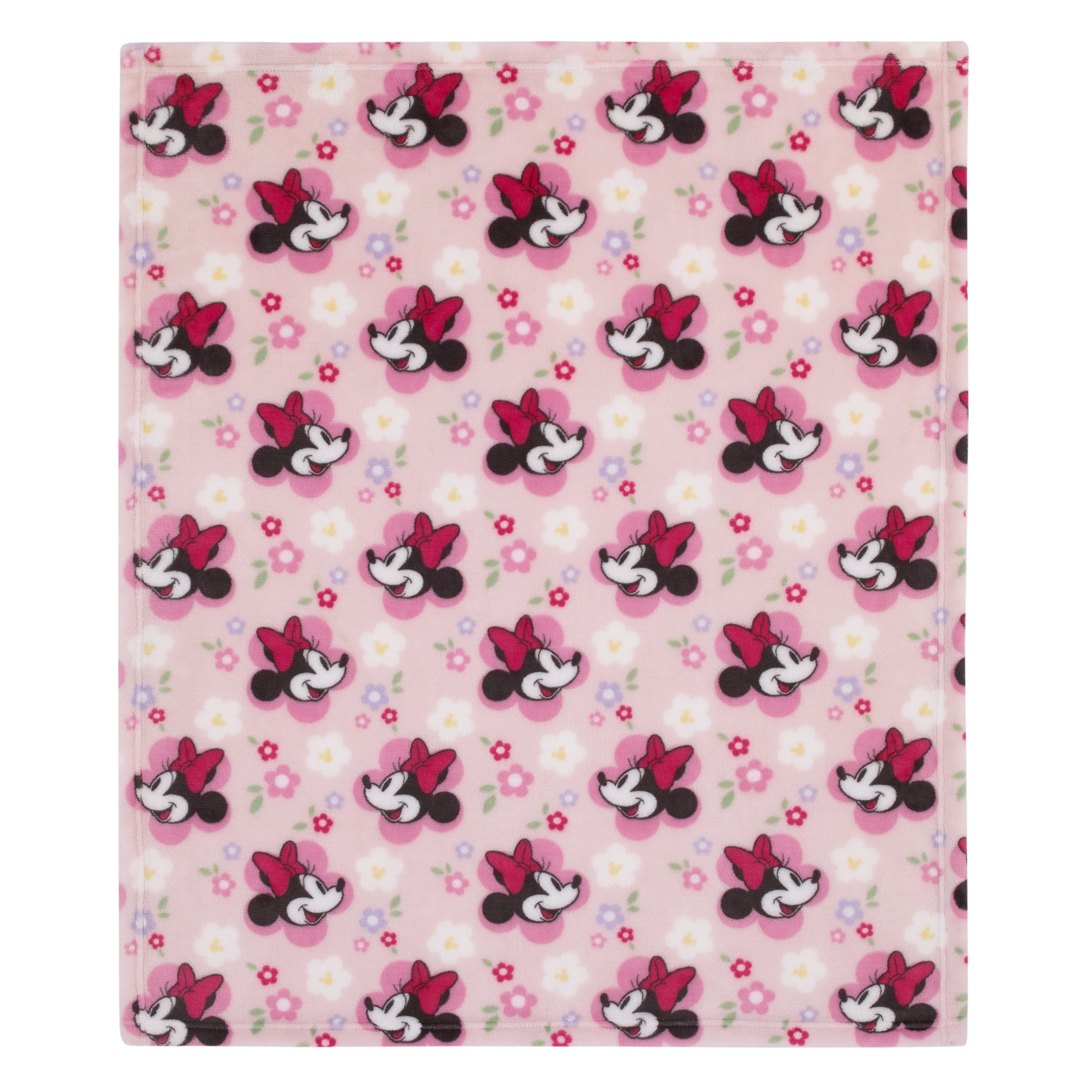 Disney Minnie Mouse Plush Baby Blanket, Pink, Infant Girl