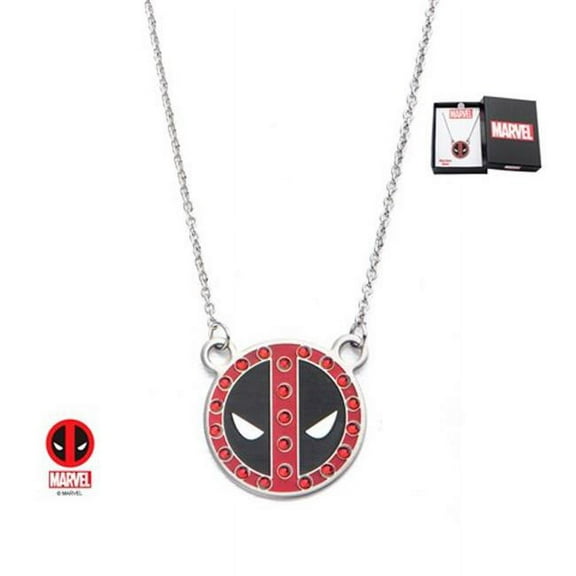 Deadpool Stainless Steel Gemstone Pendant Necklace 20 Chain