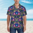thumbnail image 2 of Pofeuu Roosters 1 Print Hawaiian Shirt for Men Sleeves Casual Button Down Summer Beach Dress Shirts T-Shirts,Medium, 2 of 7