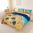 thumbnail image 3 of spefrowx Cartoon Beach Sea Turtle Duvet Cover Queen for Kids, Seashore Starfish Shell Queen Bedding, Navy Reversible, 3pcs, 1 Duvet Cover and 2 Pillowcases, 3 of 6