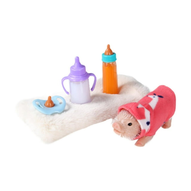 Cerdo de silicona cómodo juguete de cerdo en miniatura para niños niñas regalo de cumpleaños 5 piezas