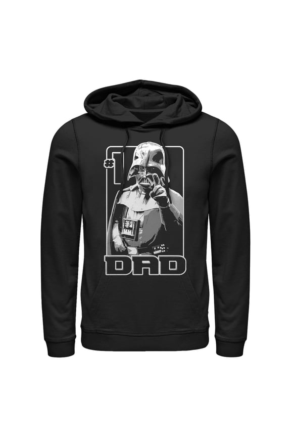 Men's Star Wars Darth Vader #1 Dad Poster  Pull Over Hoodie Black Large