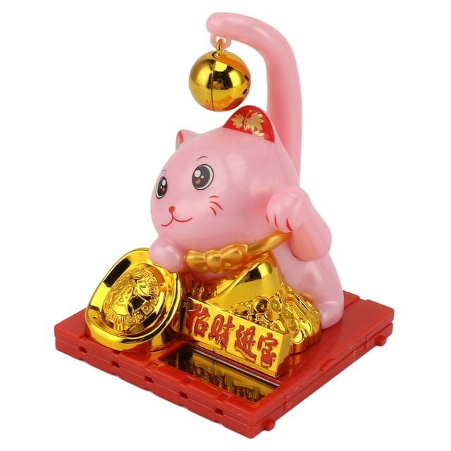Lucky Cat Waving Arm, Chinese Cat Solar Fortune Cat Statue Decorations Light Energy Sensor For Decorating Front Desk Window Car Dashboards Business Openings