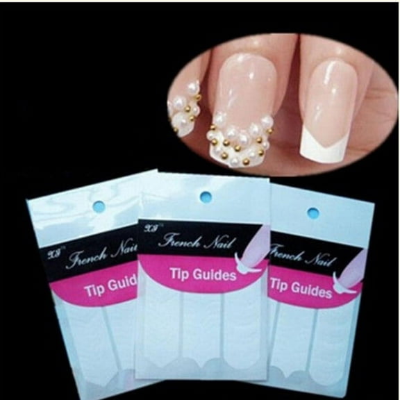10 Sheets Nail Art Sticker French Tips Guides Decal Paper Acrylic UV Manicure