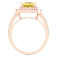 thumbnail image 4 of Halo Engagement Ring for Women - 2.07ct Simulated Yellow Diamond in 14K Rose Gold Promise Ring, 4 of 6