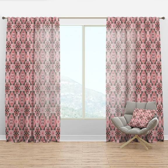 Designart 'Spheres Pink III' Bohemian & Eclectic Curtain Panel