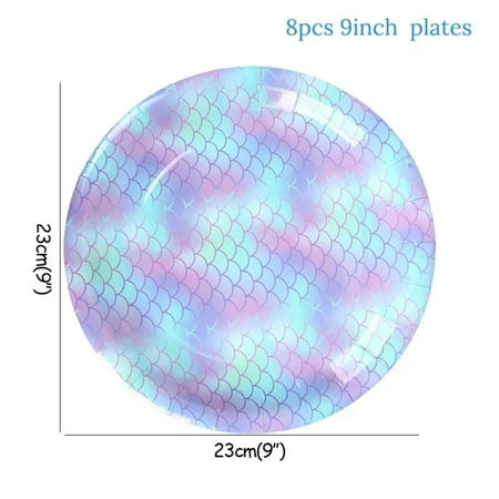 Mermaid Tail Party Headband Happy Birthday Bunting Banner Mermaid Birthday Party Decoration Girl Baby Shower Under the Sea Party