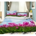 thumbnail image 1 of 3D Rosa Tulipán Floral Funda de edredón Set Ropa de cama Set Funda nórdica Fundas de almohada 285, 1 of 3
