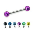 thumbnail image 1 of Straight Barbell With Colored Balls, 14 Ga,7/8" (22Mm) Long,Blue  - B, 1 of 1