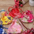 thumbnail image 3 of Classic Chinese Flower Embroidery Jewelry Bag Organizer Silk Traditional Pouch, 3 of 17