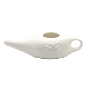 Aoanydony Ceramic Neti Pot Leakproof Sinus Rinse Pot Durable for Nasal 350ml White 19x9x6cm