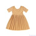 thumbnail image 2 of Fozruso Girls Dresses Baby Girls Summer Short Sleeve Dress Viscose Toddler Soft Casual Flowy Tiered,2-3 Years, 2 of 6