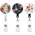 thumbnail image 1 of LAICAIW Enrouleur de Badge Rétractable Floral avec Pince Crocodile, Multicolore, 1 of 1