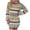 QR1-Blue, variant on Meichang Colorful Striped Knit Sweater Dresses for Women Fall Winter Long Sleeve Crewneck Short Sweater Dresses