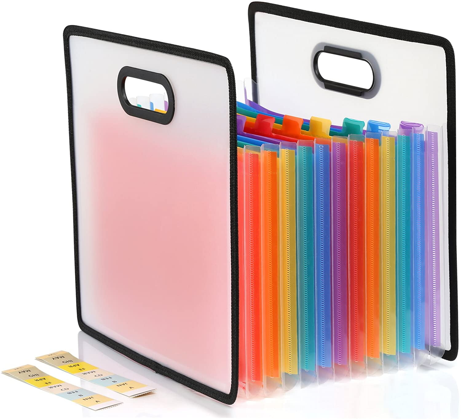 Kesoto Multicolored Expanding Files Folder (12 Pockets) Portable A4 Expandable File Organizer