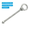 thumbnail image 4 of Uxcell M6 x 100mm Lifting Shoulder Eye Bolt Stainless Steel Lifting Ring Threaded Eyebolt with Nuts and Washers 3Pcs, 4 of 6