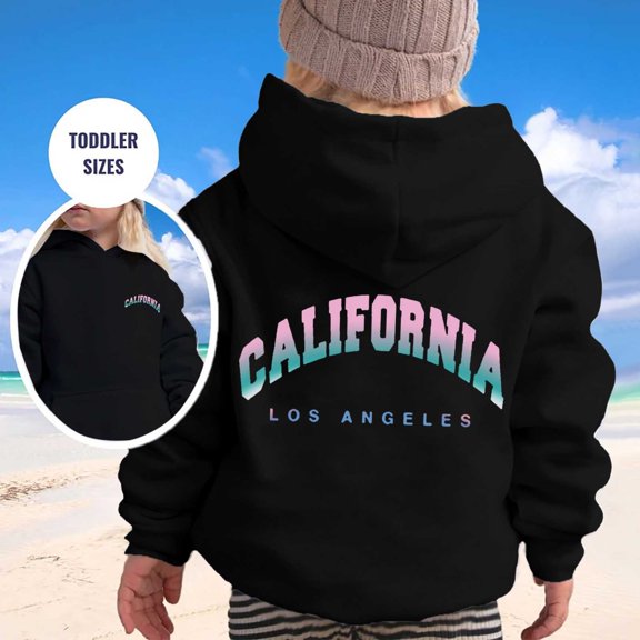 CUZIBR Toddler Girls Hoodies Letter Graphic Sweatshirt Pullover With Pocket Long Sleeve Cute Outdoor Tops,Black,3-4 Years