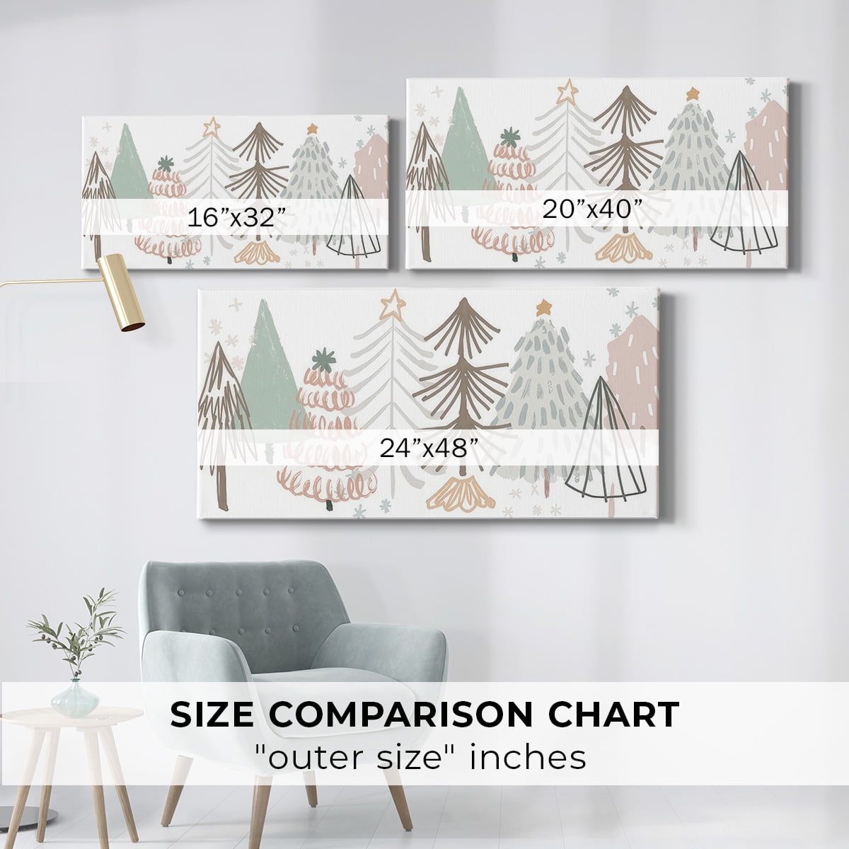 Christmas Tree Sketchbook Collection D- Gallery Wrapped Canvas