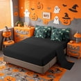 thumbnail image 3 of Homewish Gothic Halloween Crow 7-Piece Twin Bedding,Daisy Floral Pattern Bedding Comforter Set,Dark Teal White,Black Reversible, 3 of 8