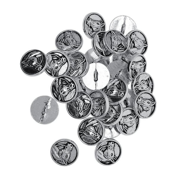 30 piezas Botones antigua Botones Botones de jeans Botones decorativos para coser, Ø . 18 mm para chaquetas, pantalones, para proteger Cabeza de caballo BLESIY Botones de costura