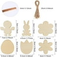6pc Wooden Festival Pendant Easter Wooden Crafts Easter Egg Rabbit
