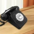 thumbnail image 1 of Teléfono Fijo con Cable Hugo Antiguo Dial Giratorio Negro, 1 of 10