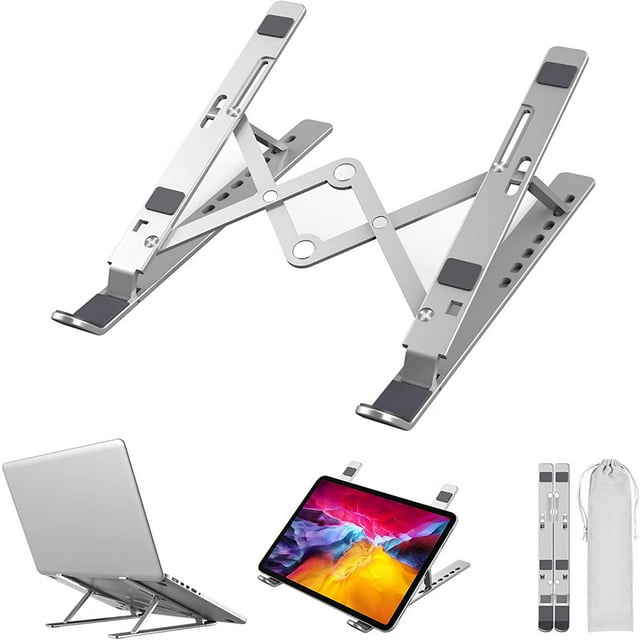 MesaSe Adjustable Laptop Stand Portable Aluminum Computer Stand Laptop Holder for Desk Foldable Ventilated Cooling Notebook Stand