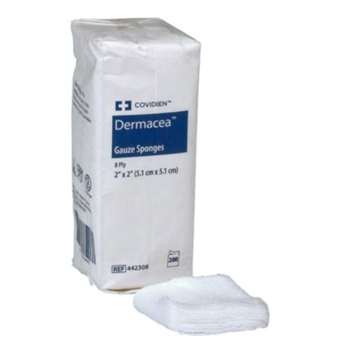 Covidien 441219 Dermacea Gauze Sponges, 12Ply, 3" x 3" Size (Pack of