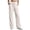 White, variant on Women's Drawstring Elastic Waist Ribbed Pants Casual Loose High Waist Straight Leg Loungewear Trousers with Pockets