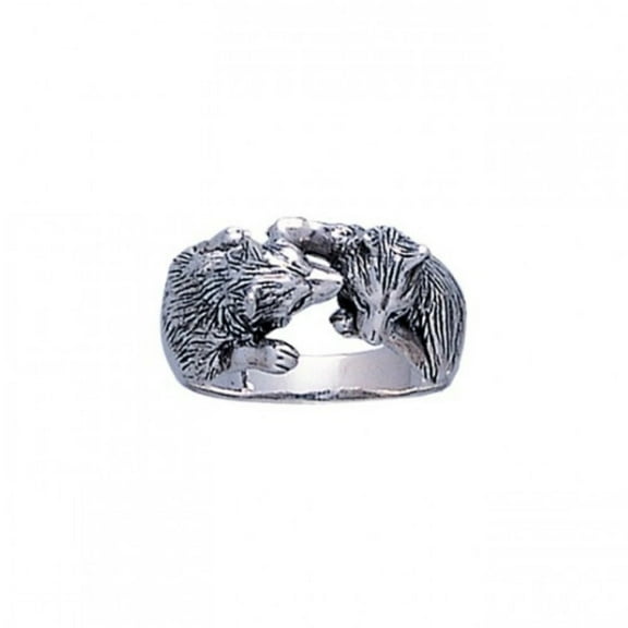 Wolf Kiss 925 Sterling Silver Ring Fine Animal Spirit Jewelry Love