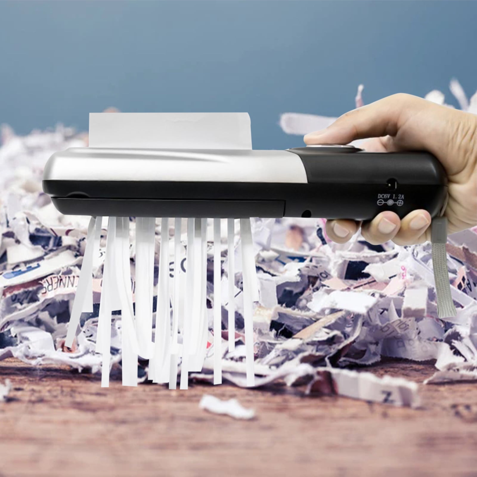 Herunwer Portable Handheld USB Paper Shredder for Travel and Home Office