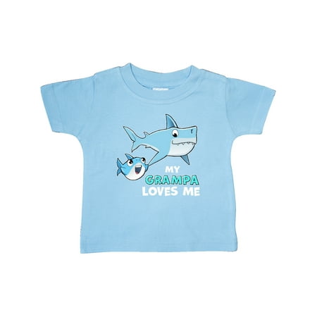 

Inktastic My Grampa Loves Me with Cute Sharks Gift Baby Boy or Baby Girl T-Shirt