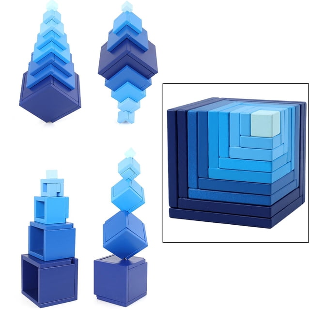 Rompecabezas 3D Bloques de construcción Ladrillos educativos del estrés Juegos Juguete ños adultos Azul 1 Salvador Bloques de construcción de cubos