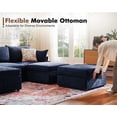 thumbnail image 6 of JULY'S SONG 134.6" Luxury Sectional Sofa Set, Cloud Couch Modular Sectionals for Living Room, Comfy L Shaped Couches and Sofas with Movable Storage Ottoman - Navy, 6 of 10