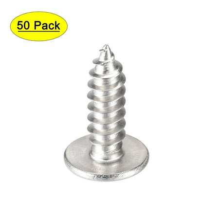 

Uxcell #10 x 5/8 304 Stainless Steel Phillips Head Self Tapping Screws 50 Pack