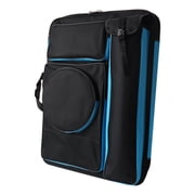Dualoai A4 Art Case, Artist Backpack, Large Tote Carrier Sketch Board Carrying Black Blue