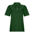 thumbnail image 4 of Womens Short Sleeve V Neck Polo Shirts Spring Fall Stylish Collared Button Up Workout Tops Spring Fall Slim Fit Business Tops Blouse, 4 of 5