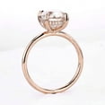 thumbnail image 4 of Cora Jewellery 10x8MM Oval Moissanite Engagement Ring For Women, Hidden Halo Ring, 14K Rose Gold, 4 of 7