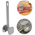 thumbnail image 3 of Ablandador de carne de aleación de aluminio, martillo con púas y martillo plano, mazo de Metal utilizado para carne, pollo, pescado, cerdo, buen agarre, plateado, 3 of 5