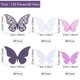 thumbnail image 2 of Adhesivos decorativos de pared Outus 120 capas 3D con forma de mariposa, color morado, 2 of 7